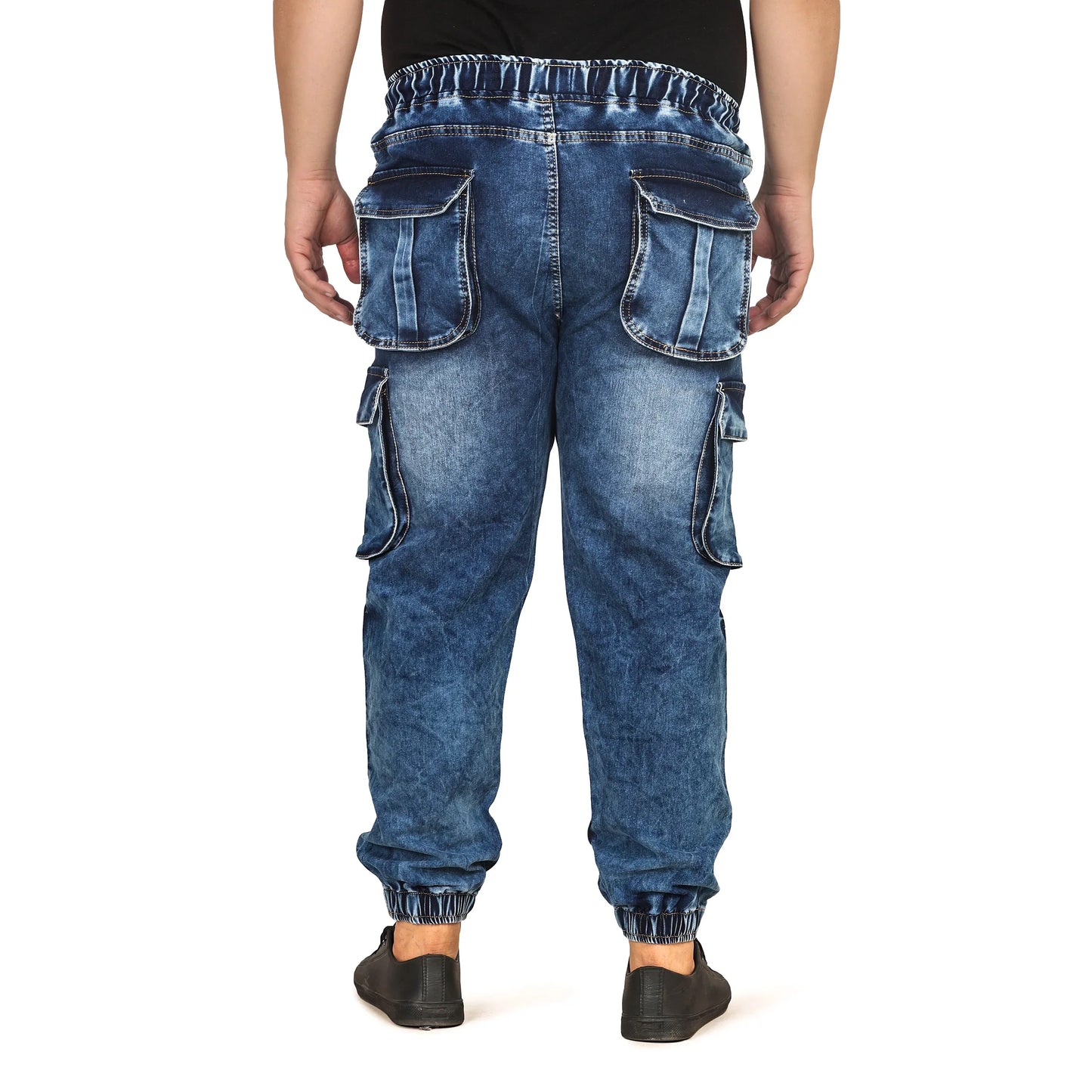 Abfy Zoo Men Regular and Plus Size Regular Fit Mid Blue Color Denim Jeans Jogger - Style Code "KGDJGR-406008