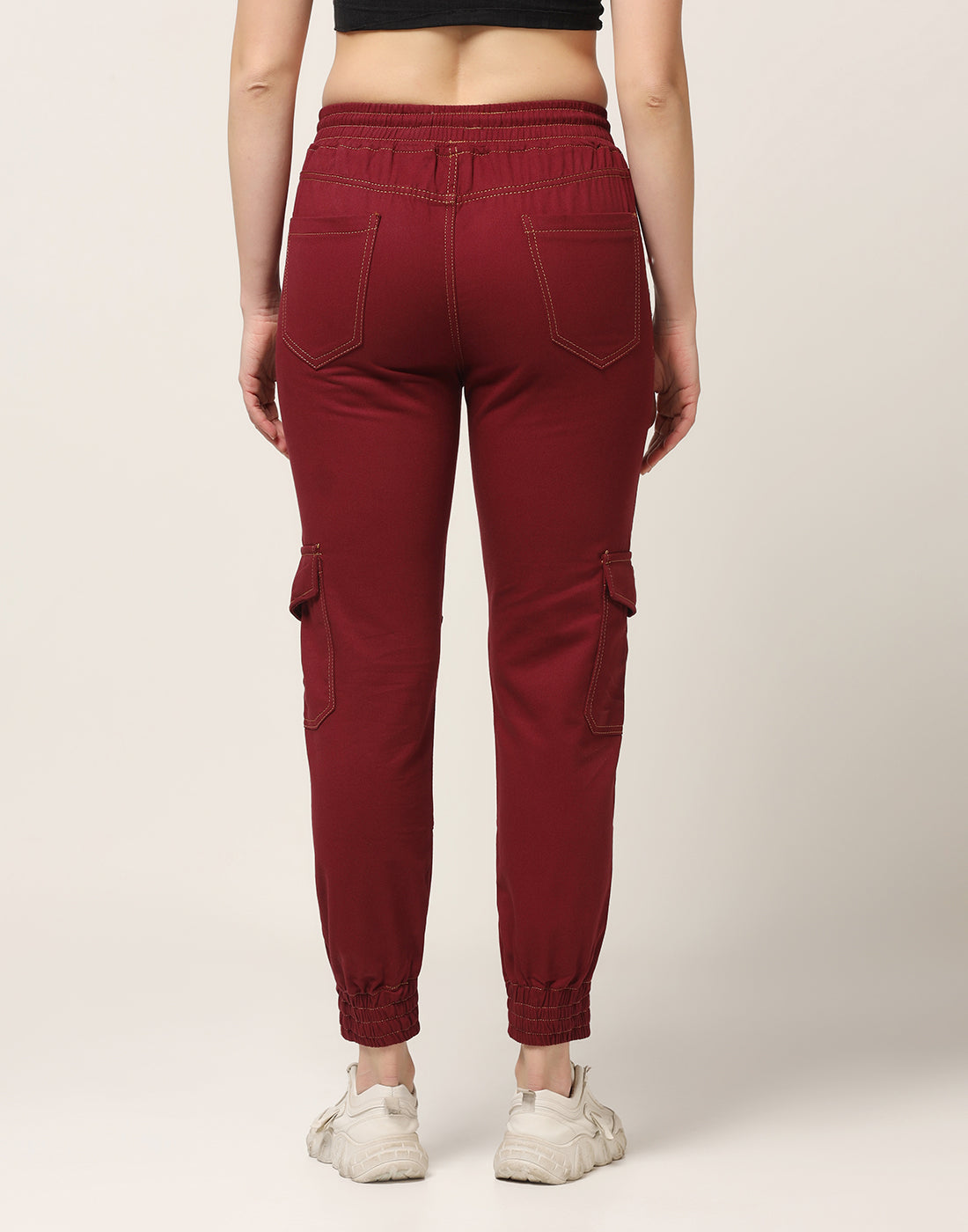 Abfy Zoo Womens High Rise Regular Fit Crimson Red Denim Jeans Jogger - Style Code "KGDJGR-404010