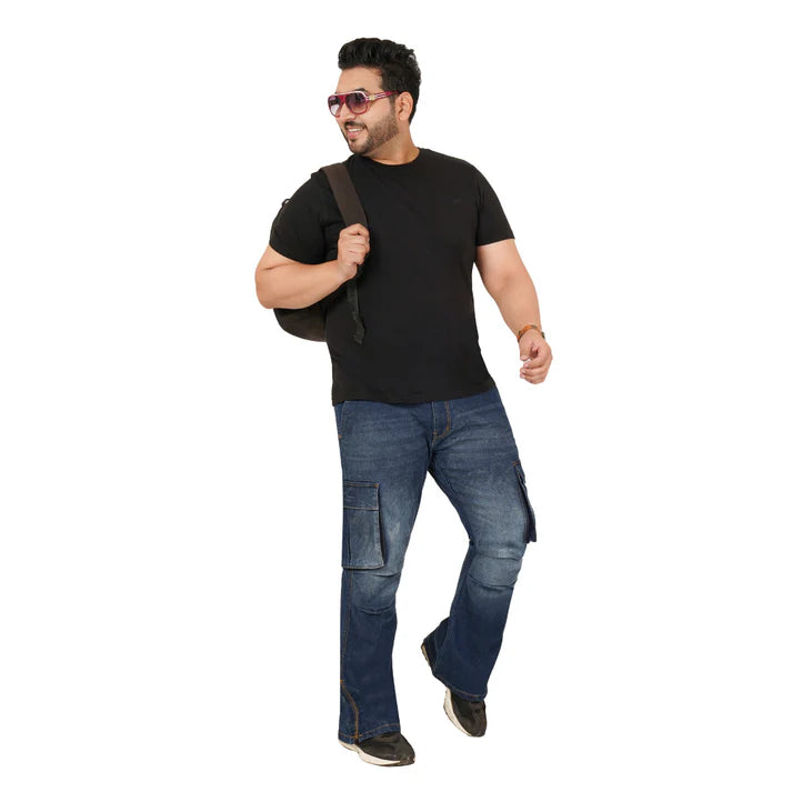 Men's Plus Size Denim Cargo KGDCR-406097