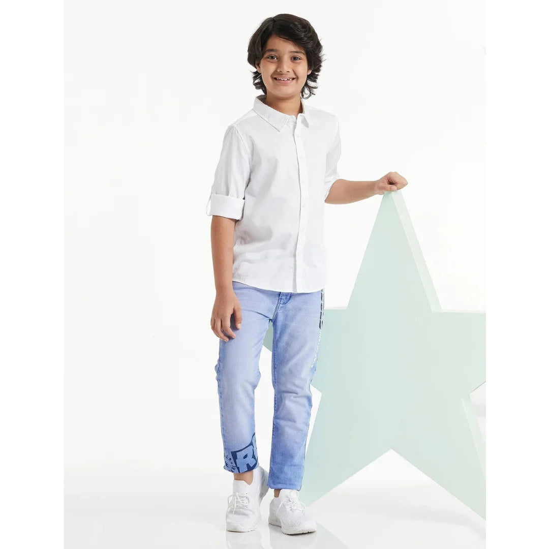 Kids Cotton Blend Classic White Shirt – Comfortable Casual & Formal Wear
