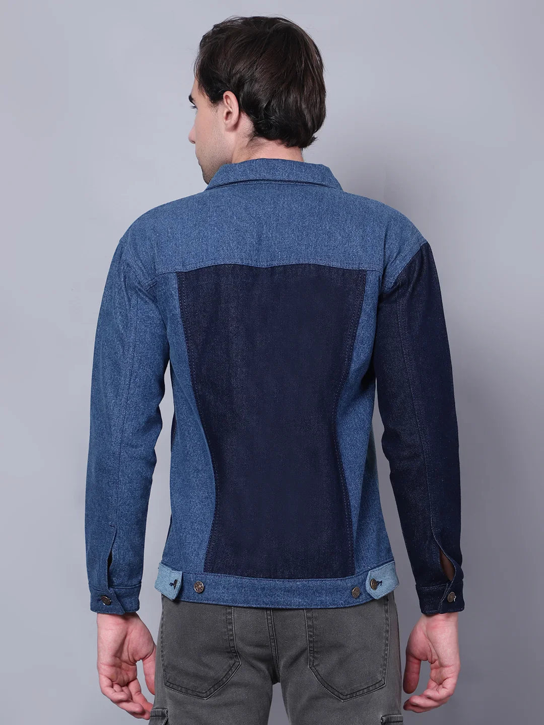 Kagad Men Regular Fit Indigo Color Block Denim Jacket - Style Code "KGDJKT-403076