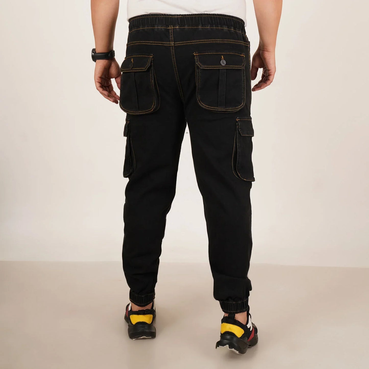 Abfy Zoo Mens Plus Size Loose Fit Black Color Denim Jogger - Style Code "KGDJGR-406052