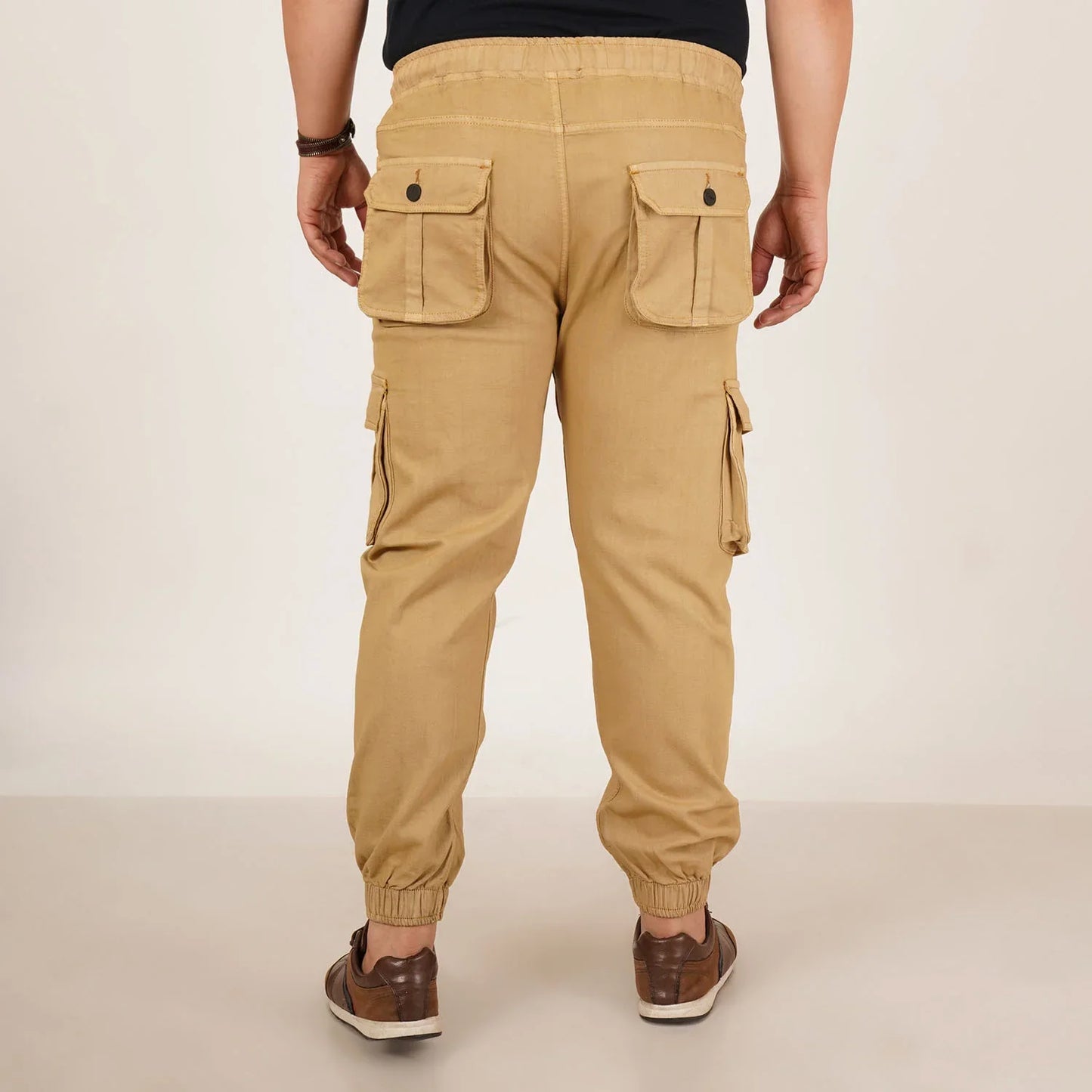 Abfy Zoo Mens Plus Size Loose Fit Rich Cream Color Denim Jogger - Style Code "KGDJGR-406066