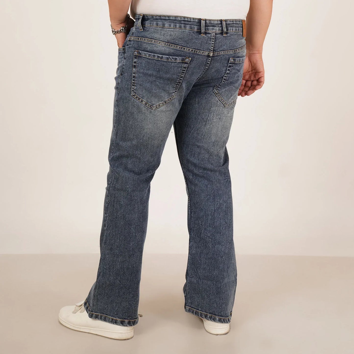 Kagad Mens Plus Size Boot Fit Aged Indigo Blue Color Denim Jeans - Style Code "KGDJN-406020