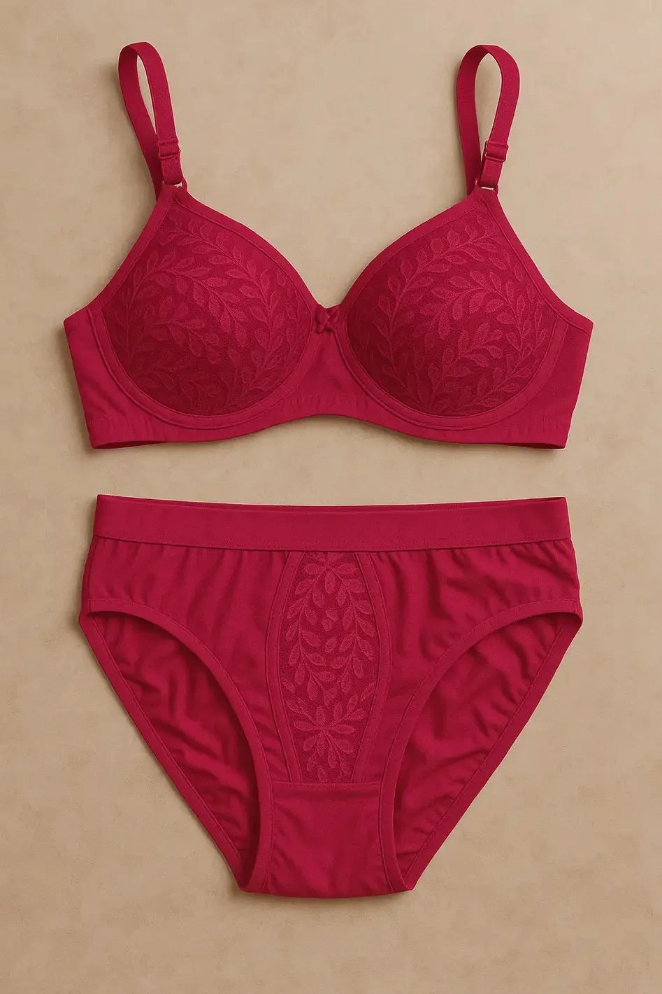 Elegant Cotton Blend Bra & Panty Set – Soft Support Everyday Lingerie