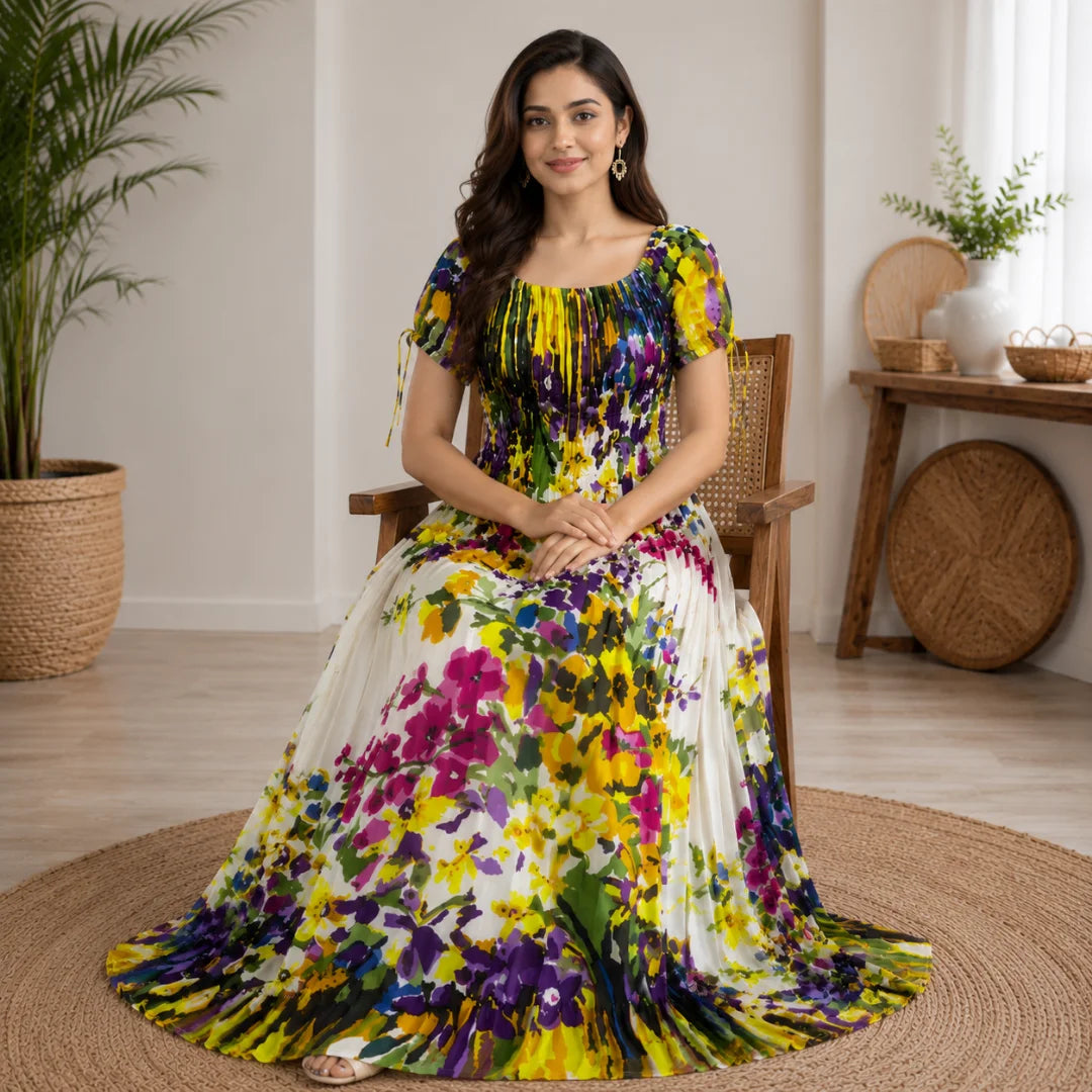 100 ZOO Women's Rayon Printed Maxi Dress