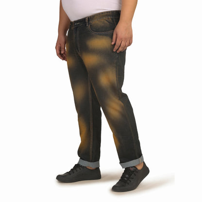 Kagad Men Plus Size Regular Fit Blue Mustard Tint Denim Jeans - Style Code "KGDJN-408001