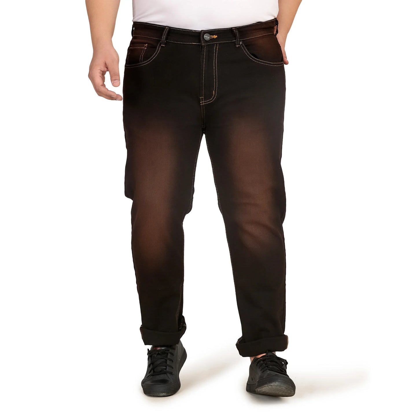 Kagad Men Plus Size Regular Fit Black Copper Tint Denim Jeans - Style Code "KGDJN-408029