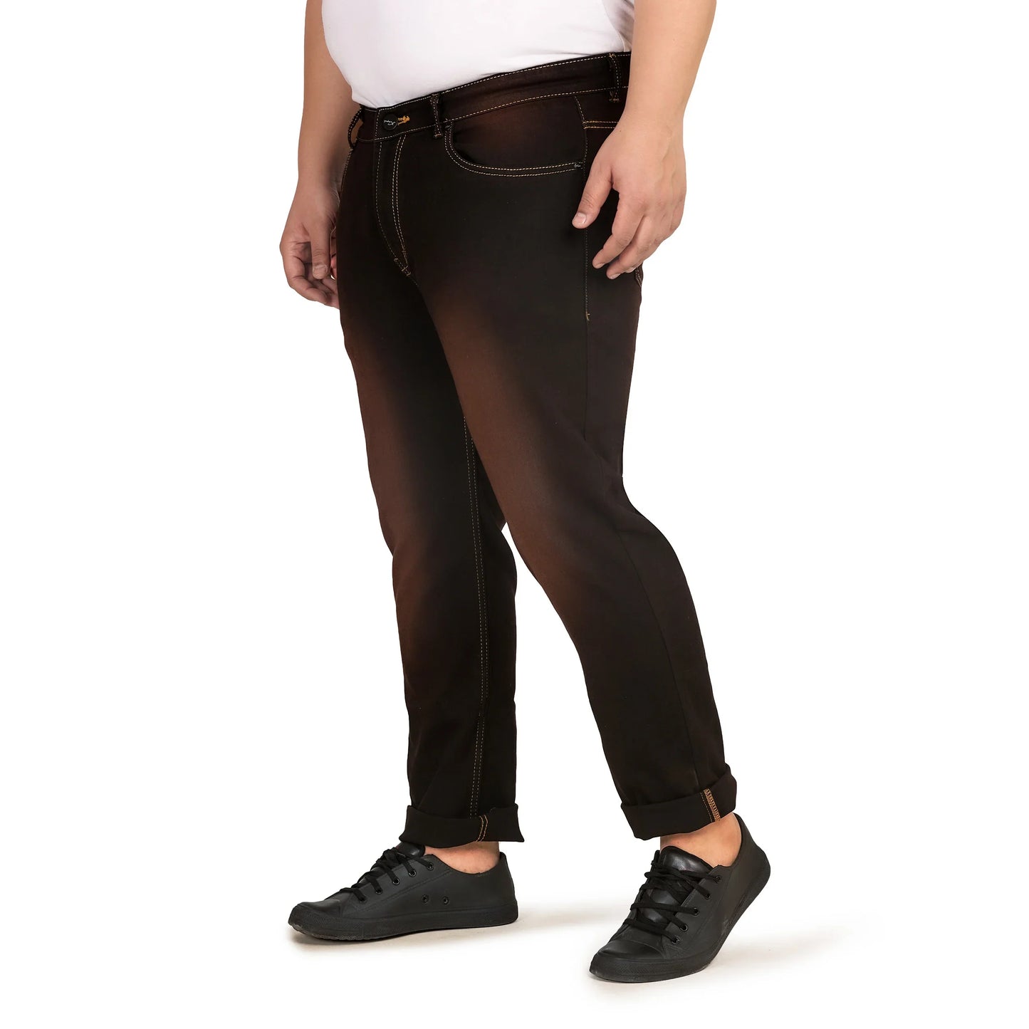 Kagad Men Plus Size Regular Fit Black Copper Tint Denim Jeans - Style Code "KGDJN-408029