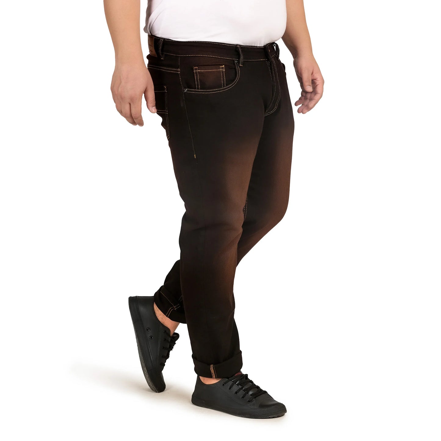 Kagad Men Plus Size Regular Fit Black Copper Tint Denim Jeans - Style Code "KGDJN-408029