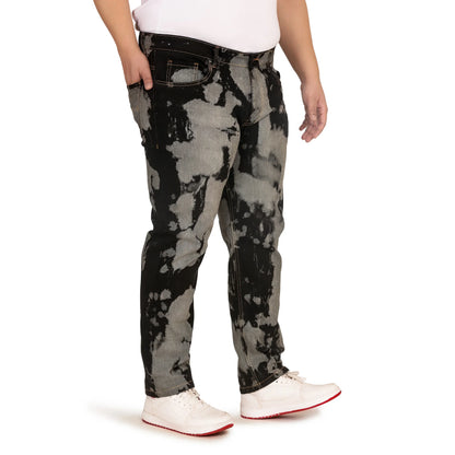 Kagad Men Plus Size Regular Fit Black Grey Print Denim Jeans - Style Code "KGDJN-408028