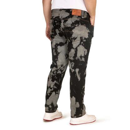Kagad Men Plus Size Regular Fit Black Grey Print Denim Jeans - Style Code "KGDJN-408028