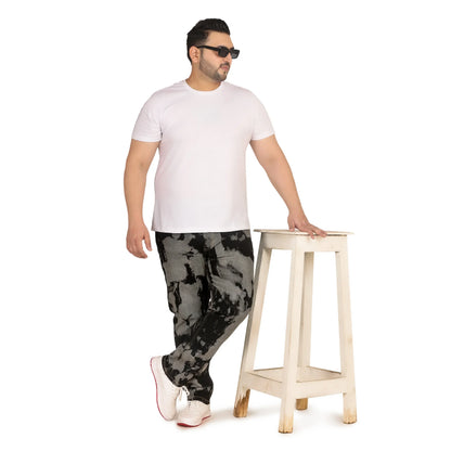 Kagad Men Plus Size Regular Fit Black Grey Print Denim Jeans - Style Code "KGDJN-408028