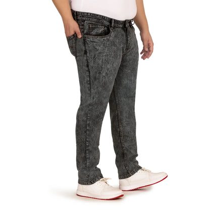 Kagad Men Plus Size Regular Fit Charcoal Textured Denim Jeans - Style Code "KGDJN-408024