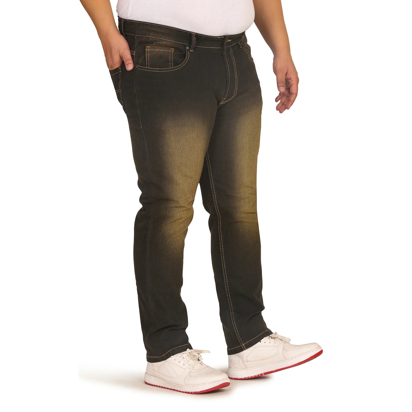 Kagad Men Plus Size Regular Fit Charcoal Grey Denim Jeans - Style Code "KGDJN-408005