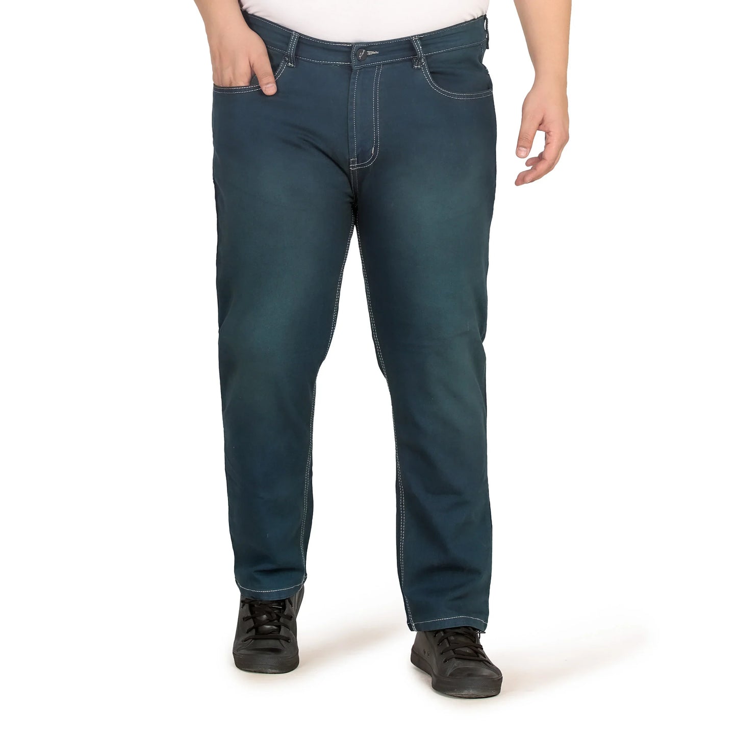Kagad Men Plus Size Regular Fit Caded Blue Denim Jeans - Style Code "KGDJN-408023