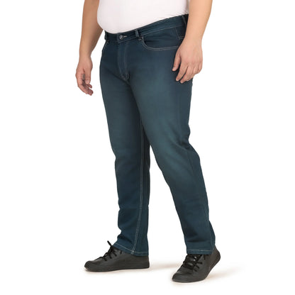Kagad Men Plus Size Regular Fit Caded Blue Denim Jeans - Style Code "KGDJN-408023