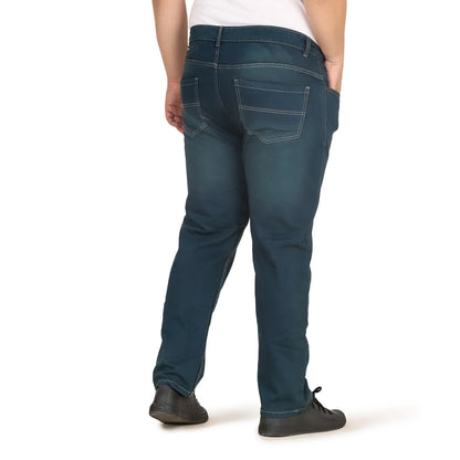 Kagad Men Plus Size Regular Fit Caded Blue Denim Jeans - Style Code "KGDJN-408023