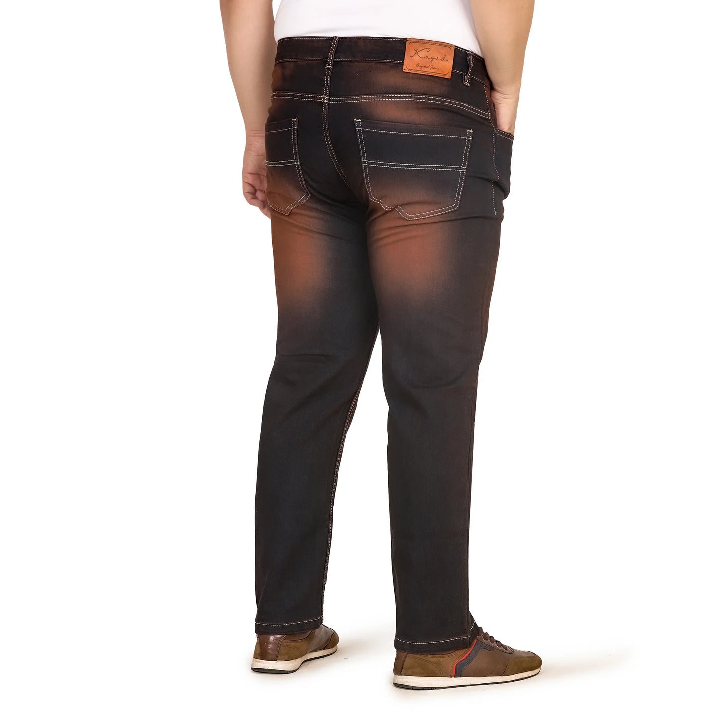 Kagad Men Plus Size Regular Fit Black Copper Tinted Denim Jeans - Style Code "KGDJN-408020