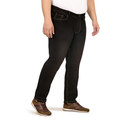Kagad Men Plus Size Regular Fit Charcoal Black Denim Jeans - Style Code "KGDJN-408018