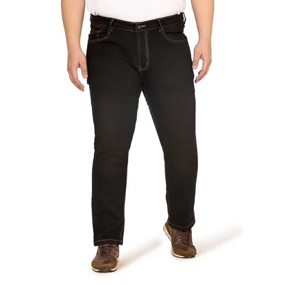 Kagad Men Plus Size Regular Fit Charcoal Black Denim Jeans - Style Code "KGDJN-408018
