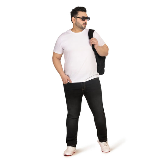 Kagad Men Plus Size Regular Fit Charcoal Black Denim Jeans - Style Code "KGDJN-408018