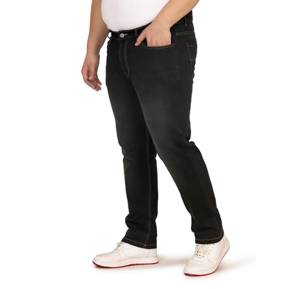 Kagad Men Plus Size Regular Fit Black Denim Jeans - Style Code "KGDJN-408017
