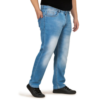 Kagad Men Plus Size Regular Fit Light Blue Denim Jeans - Style Code "KGDJN-408016