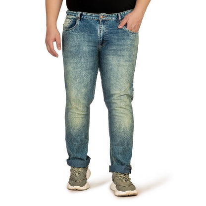 Kagad Men Plus Size Regular Fit Light Blue Tinted Denim Jeans - Style Code "KGDJN-408015