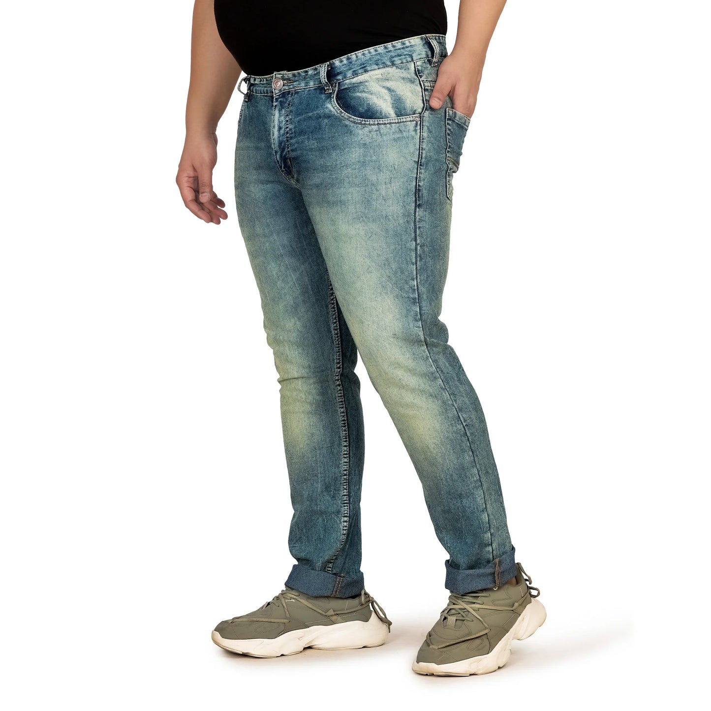 Kagad Men Plus Size Regular Fit Light Blue Tinted Denim Jeans - Style Code "KGDJN-408015