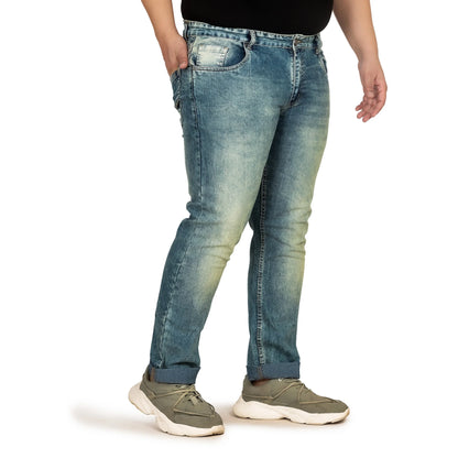 Kagad Men Plus Size Regular Fit Light Blue Tinted Denim Jeans - Style Code "KGDJN-408015