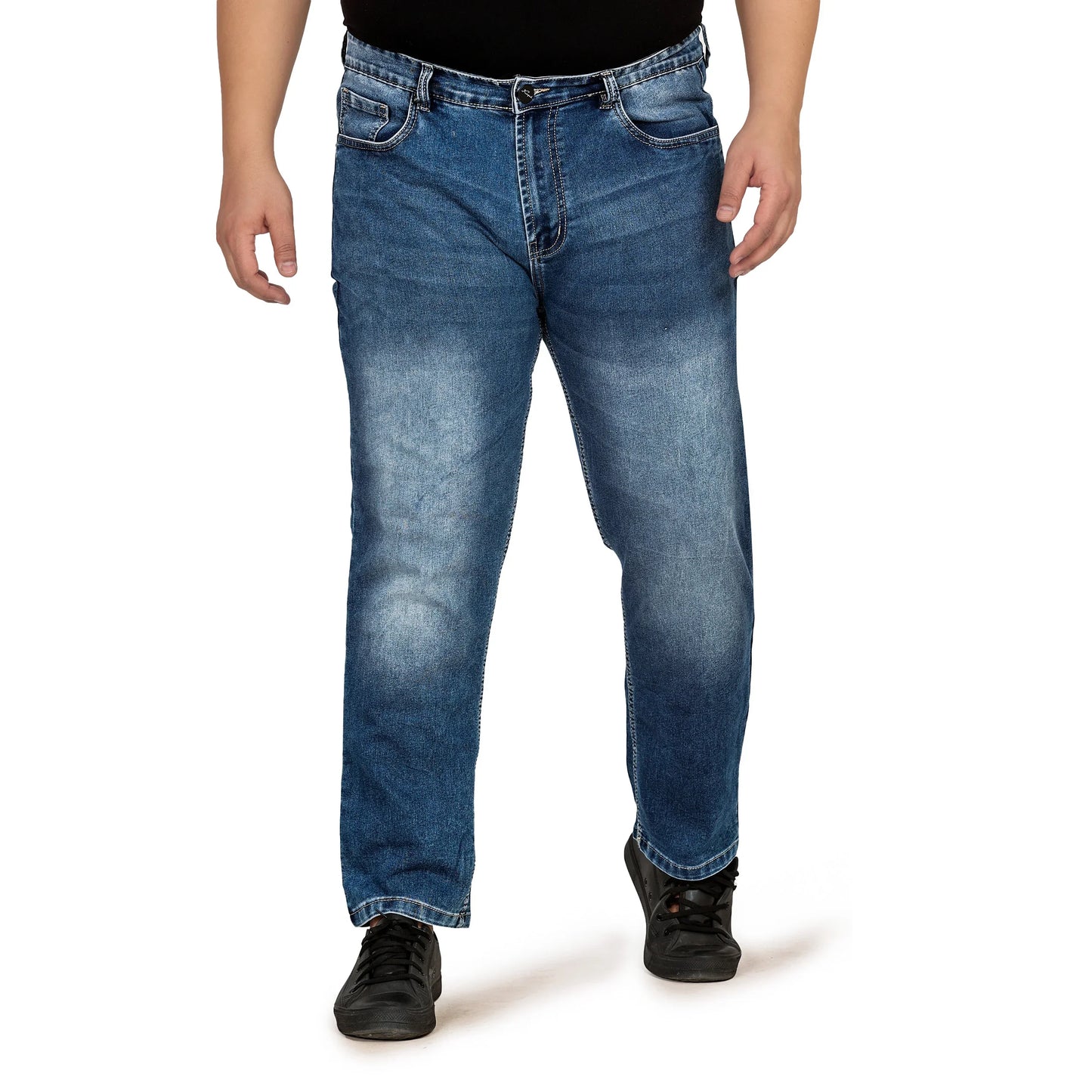 Kagad Men Plus Size Regular Fit Mid Blue Denim Jeans - Style Code "KGDJN-408014