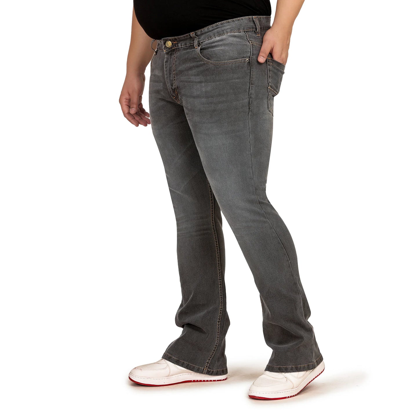 Kagad Men Plus Size Boot Fit Charcoal Grey Denim Jeans - Style Code "KGDJN-408011