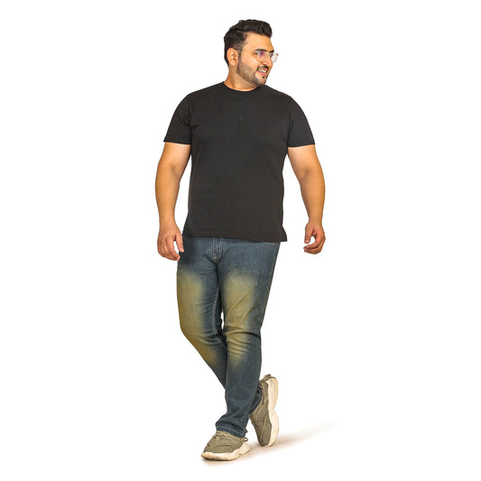 Kagad Men Plus Size Regular Fit Mid Blue Denim Jeans - Style Code "KGDJN-408010