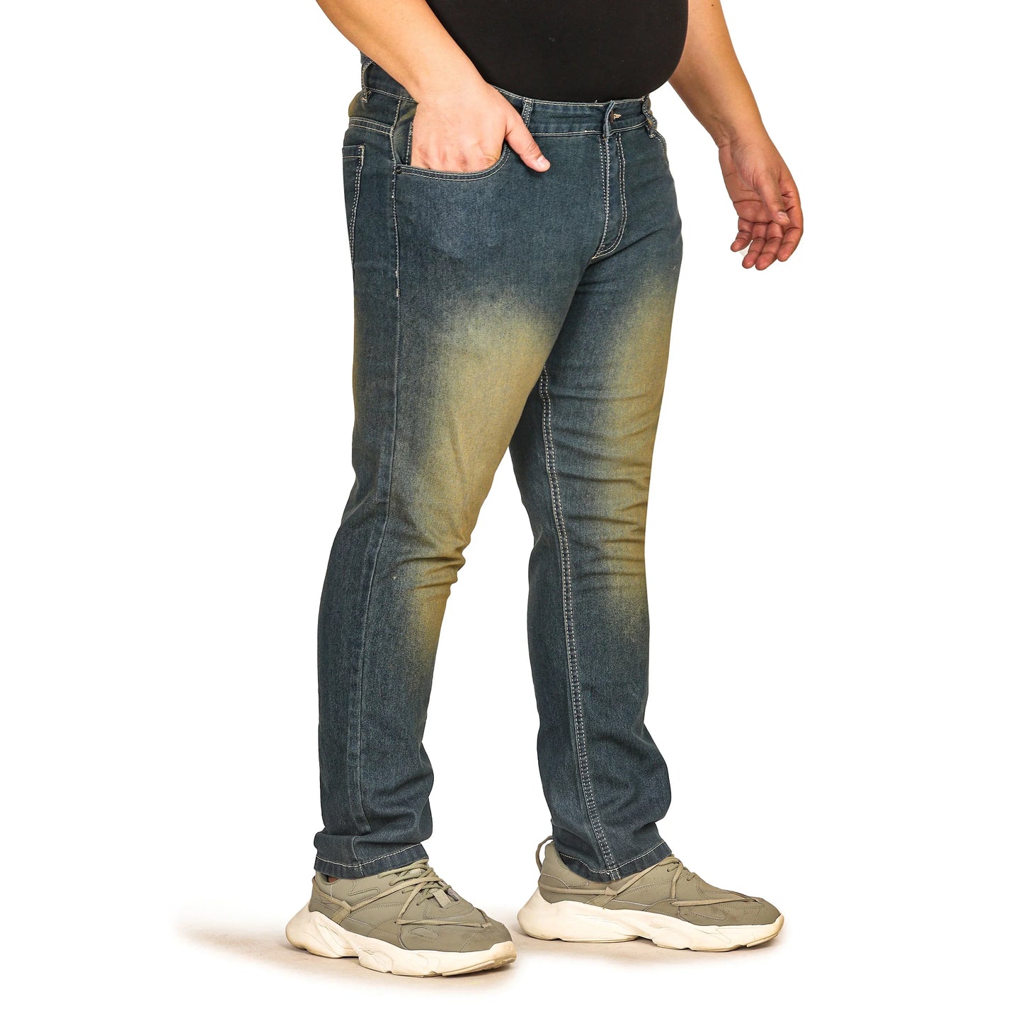 Kagad Men Plus Size Regular Fit Mid Blue Denim Jeans - Style Code "KGDJN-408010