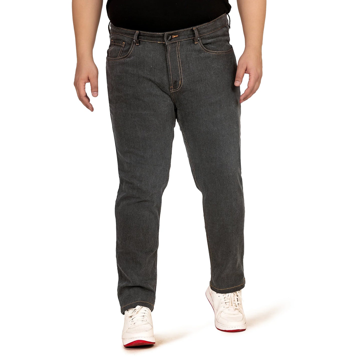 Kagad Men Plus Size Regular Fit Charcoal Grey Denim Jeans - Style Code "KGDJN-408009