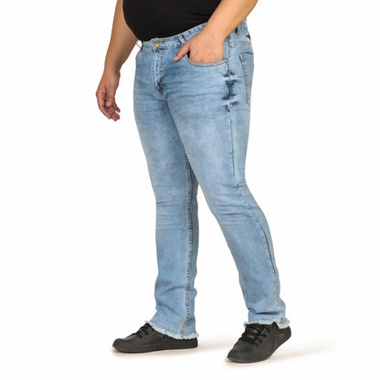 Kagad Men Plus Size Regular Fit Light Blue Denim Jeans - Style Code "KGDJN-408006