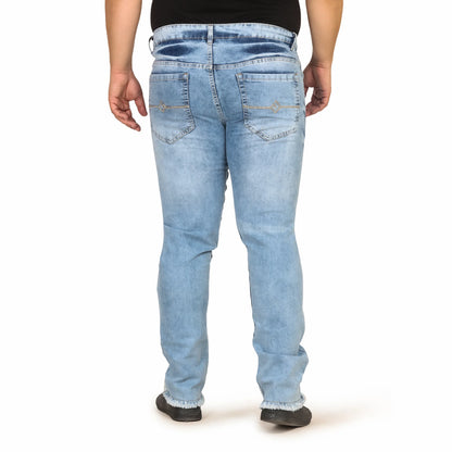 Kagad Men Plus Size Regular Fit Light Blue Denim Jeans - Style Code "KGDJN-408006