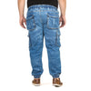 Kagad Jeans Men Regular and Plus Size Cargo Pocket Ice Blue Textured Indigo Denim Jogger - Style Code "KGDJGR-406004