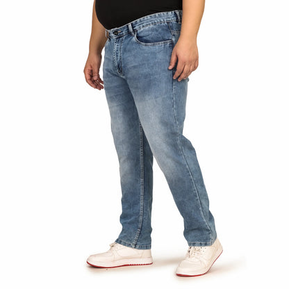 Kagad Men Plus Size Regular Fit Light Blue Denim Jeans - Style Code "KGDJN-408002