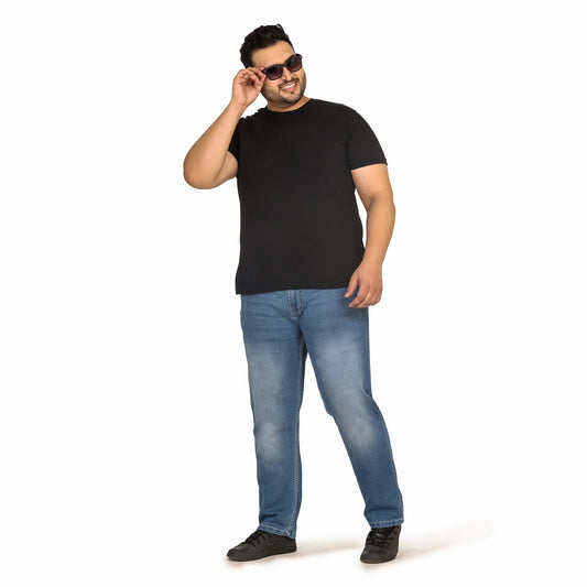 Kagad Men Plus Size Regular Fit Light Blue Denim Jeans - Style Code "KGDJN-408003