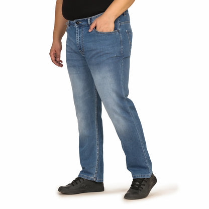Kagad Men Plus Size Regular Fit Light Blue Denim Jeans - Style Code "KGDJN-408003
