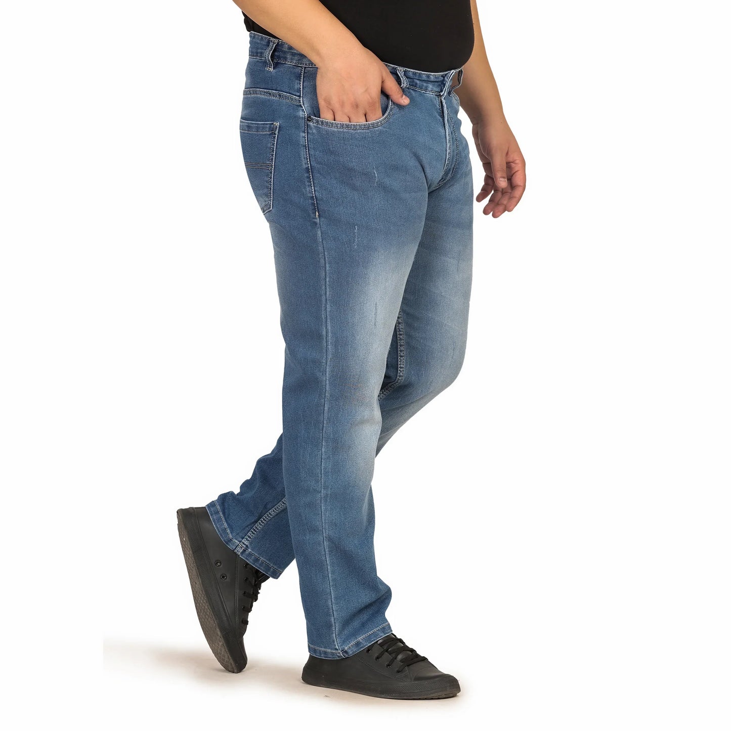 Kagad Men Plus Size Regular Fit Light Blue Denim Jeans - Style Code "KGDJN-408003