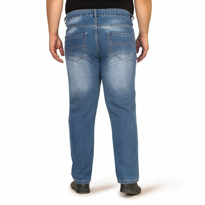 Kagad Men Plus Size Regular Fit Light Blue Denim Jeans - Style Code "KGDJN-408003