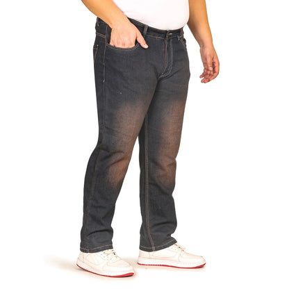 Kagad Men Plus Size Regular Fit Navy Blue Rust Tinted Denim Jeans - Style Code "KGDJN-408004