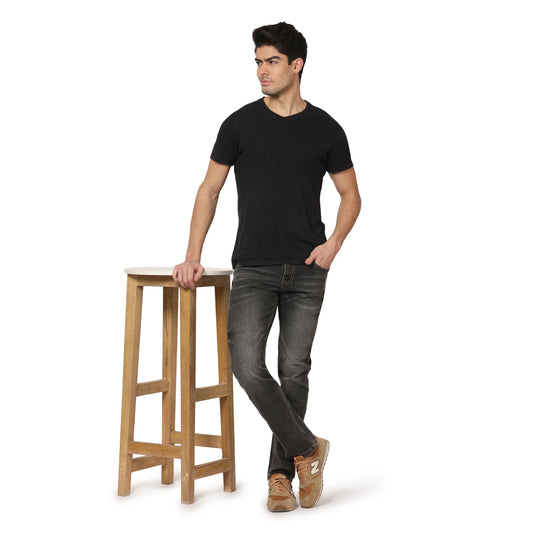 Kagad Men Straight Fit Charcoal Grey Denim Jeans - Style Code "KGDJNS-403003