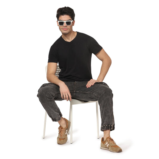 Abfy Zoo Men Regular  fit Indigo Blue Denim Jeans Jogger - Style Code "KGDJGR-401002