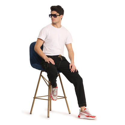 Abfy Zoo Men Regular Fit Black Denim Jeans Jogger - Style Code "KGDJGR-401006