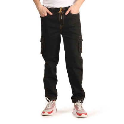 Abfy Zoo Men Regular Fit Black Denim Jeans Jogger - Style Code "KGDJGR-401006