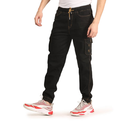 Abfy Zoo Men Regular Fit Black Denim Jeans Jogger - Style Code "KGDJGR-401006